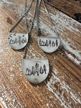 Load image into Gallery viewer, Forest love folded spoon Hand Stamped Necklace