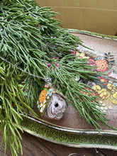 Load image into Gallery viewer, vintage tin - Golden floral bird house necklace