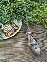 Load image into Gallery viewer, vintage tin - Floral bird house necklace