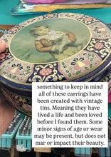 Load image into Gallery viewer, vintage tin - Floral bird house necklace