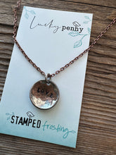 Load image into Gallery viewer, Rustic Handstamped Penny Necklace