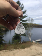 Load image into Gallery viewer, "We Hooked the Best Papa" Fishing Lure Keytag