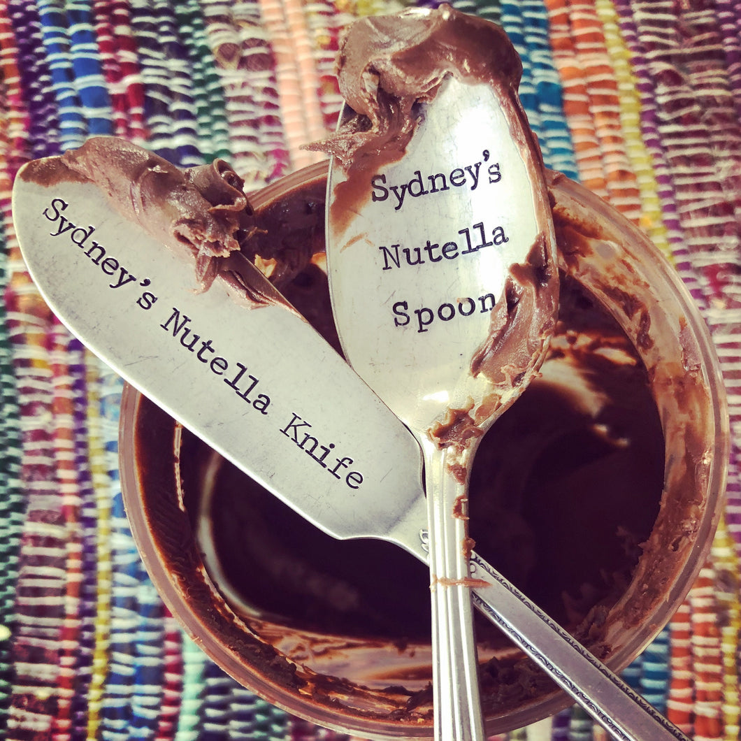 Personalized Nutella Spoon/Knife Set