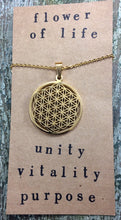 Load image into Gallery viewer, "Flower of Life" Necklace Gold Plated - Stainless Steel