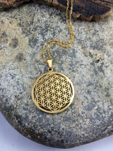 Load image into Gallery viewer, "Flower of Life" Necklace Gold Plated - Stainless Steel