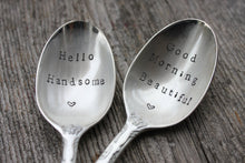 Load image into Gallery viewer, "Good Morning Beautiful" and "Hello Handsome" Tea Spoon Set
