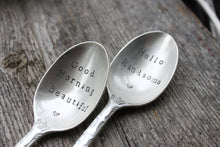 Load image into Gallery viewer, "Good Morning Beautiful" and "Hello Handsome" Tea Spoon Set