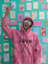Load image into Gallery viewer, Rose coloured 💖 glasses L☮︎VE hoodie
