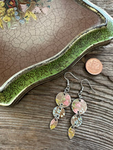 Load image into Gallery viewer, vintage tin earrings - floral drops
