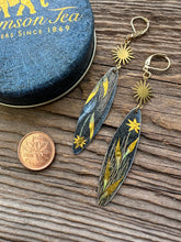 Load image into Gallery viewer, vintage tin earrings - Golden boho sun drops
