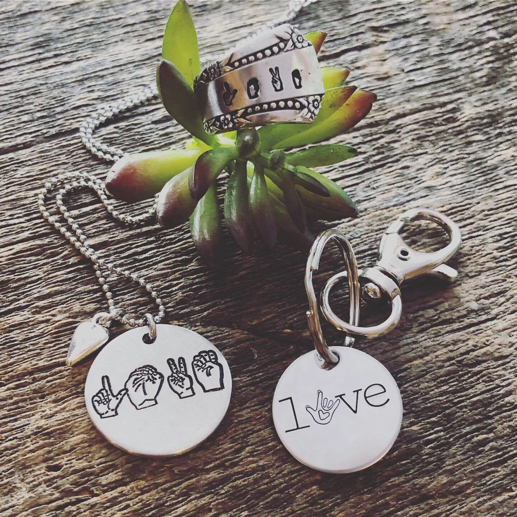 ASL hand stamped goodies - Necklace & Accessories