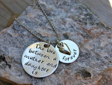 Load image into Gallery viewer, &quot;The Love Between a Mother/Daughter is Forever&quot; Necklace/KeyTag

