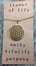 Load image into Gallery viewer, &quot;Flower of Life&quot; Necklace Gold Plated - Stainless Steel
