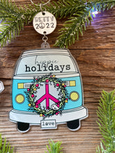 Load image into Gallery viewer, Hippie holidays camper van Christmas tree decoration
