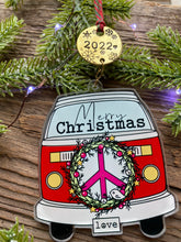 Load image into Gallery viewer, Hippie holidays camper van Christmas tree decoration
